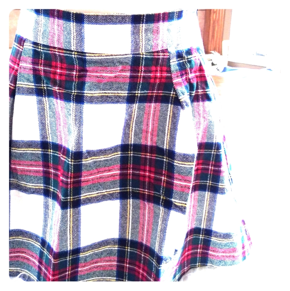 Copper Key size Large Plaid Flannnel Skirt